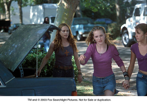 Left to right: Holly Hunter, Evan Rachel Wood, and Nikki Reed