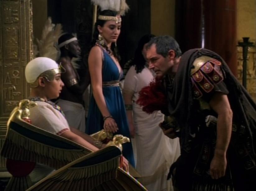 Kassandra Voyagis and Timothy Dalton still from Cleopatra