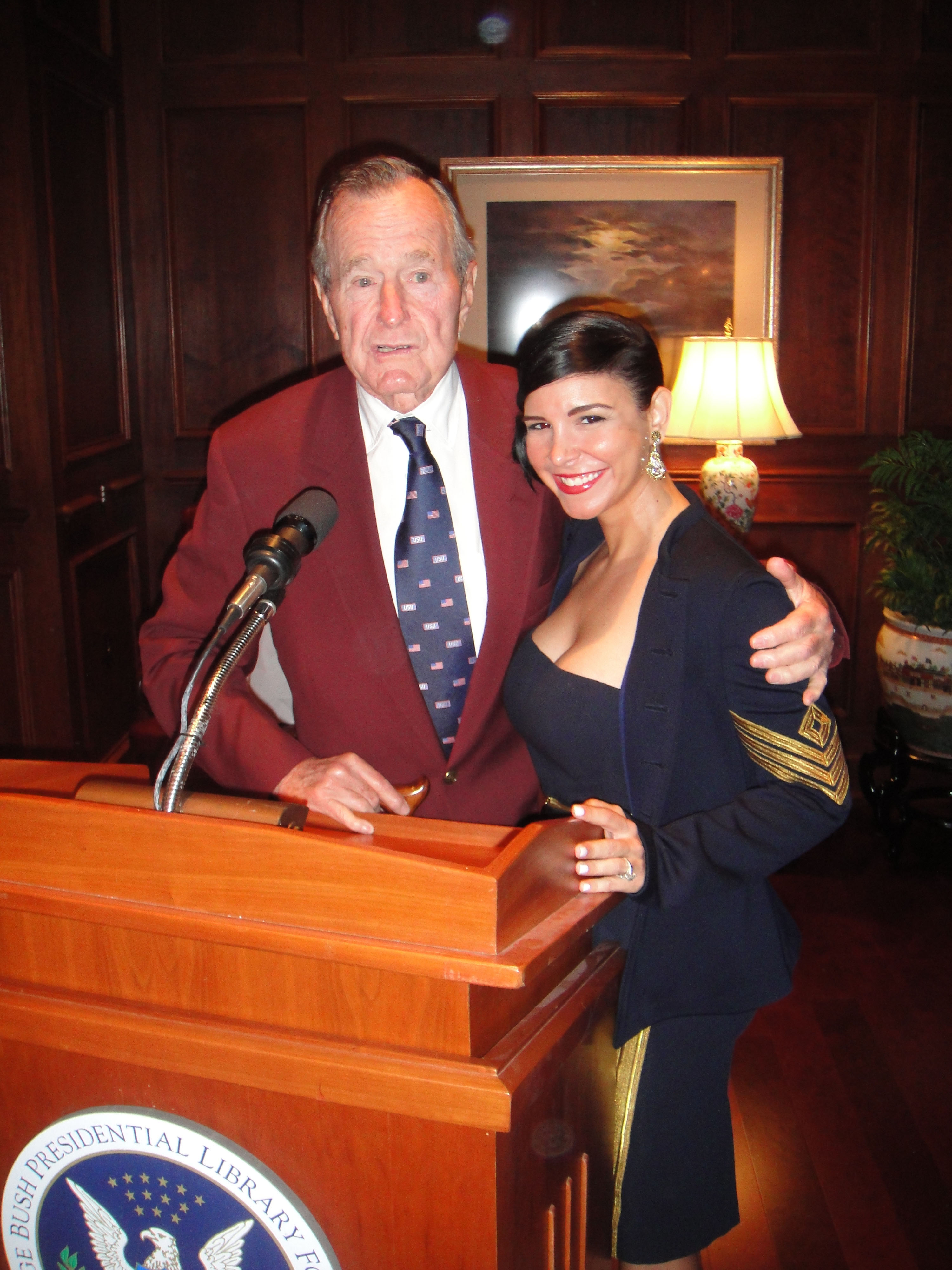 Presentin with President Bush