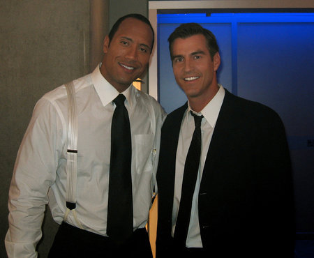 Dwayne 'The Rock' Johnson, Robert Merrill on set of 