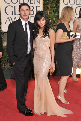 Vanessa Hudgens and Zac Efron at event of The 66th Annual Golden Globe Awards (2009)