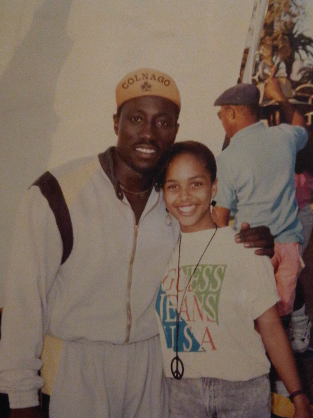 Wesley Snipes and Goddaughter Cashala L'Shauntyelle on the set of 