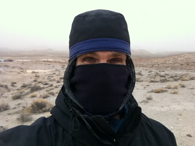 On the set of Scenic Route (2012) during a sand storm in Death Valley