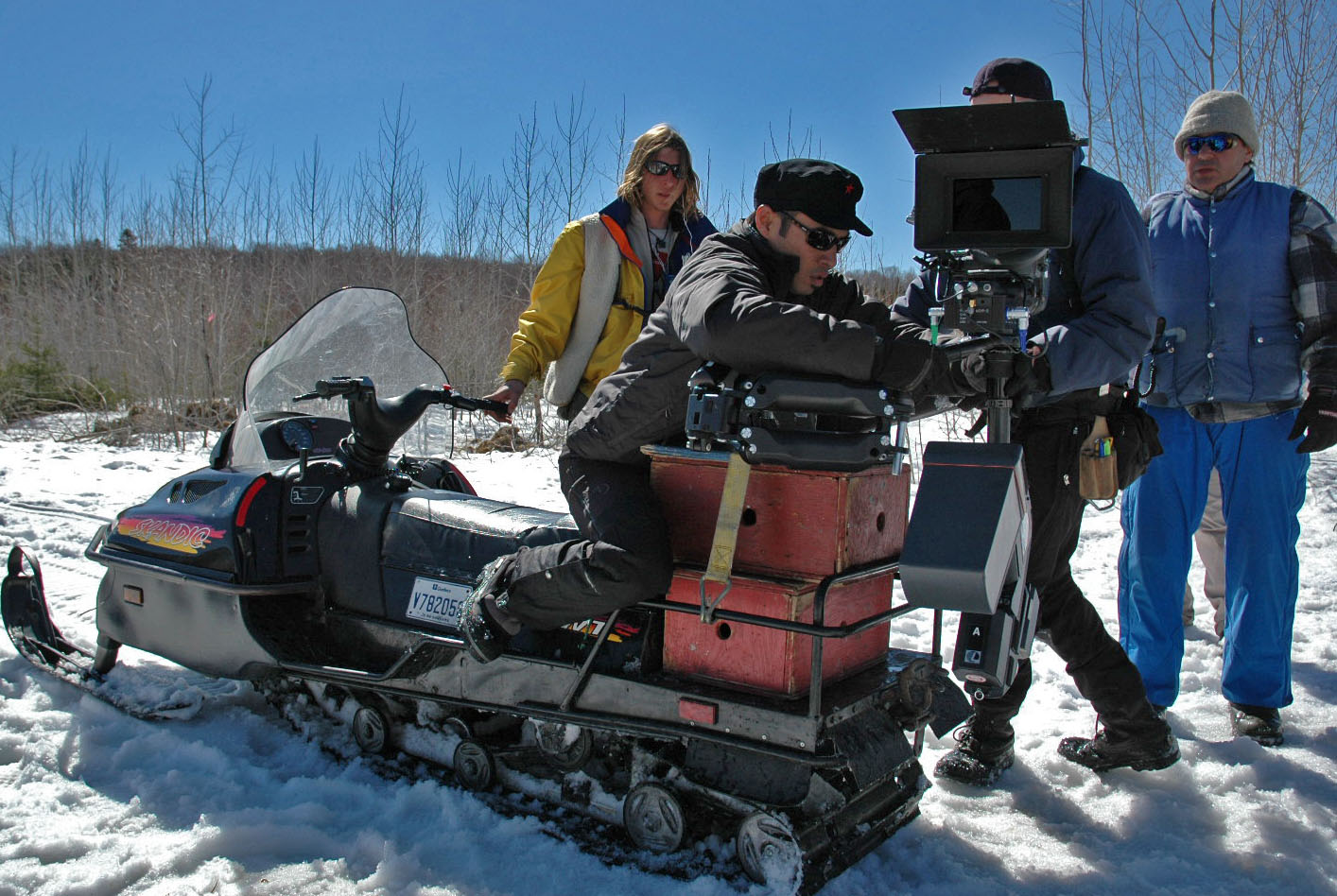 Steadicam on skidoo in Quebec, Canada