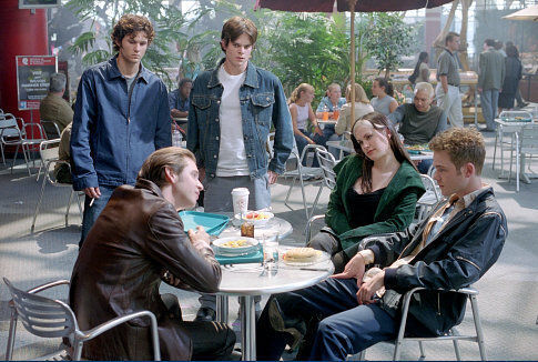 Seated - Aaron Stanford, Anna Paquin, Shawn Ashmore; Standing - Glen Curtis, Greg Rikaart