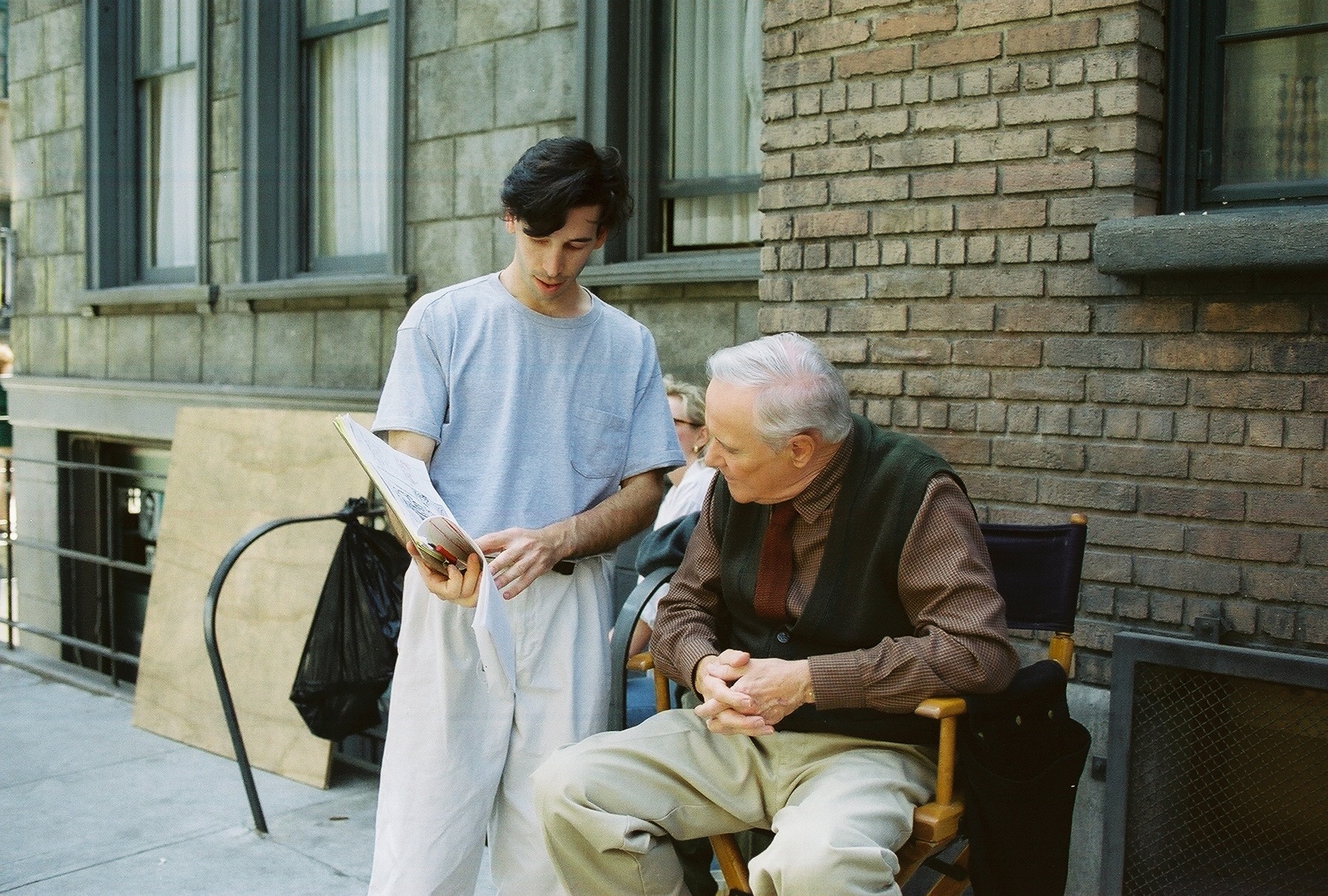 Ron Krauss with Jack Lemmon on the set of Puppies for Sale