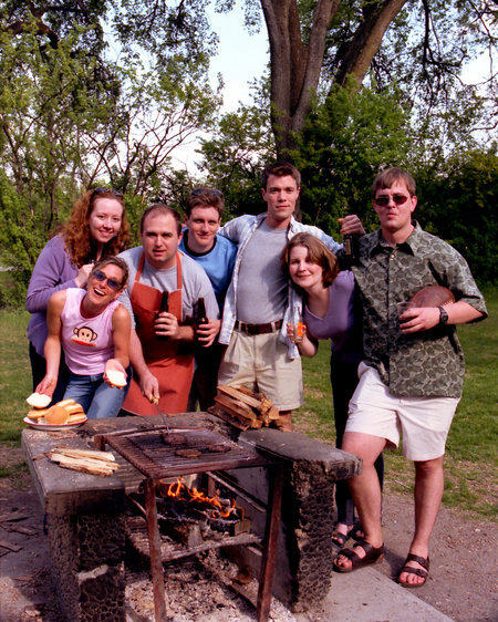 Mike Bell, Sarah Constible, Gordon Tanner, Scott Montgomery, Dawn Johnson, Tricia Cooper and Christopher Read in Royal Liechtenstein Comedy Theatre (2002)