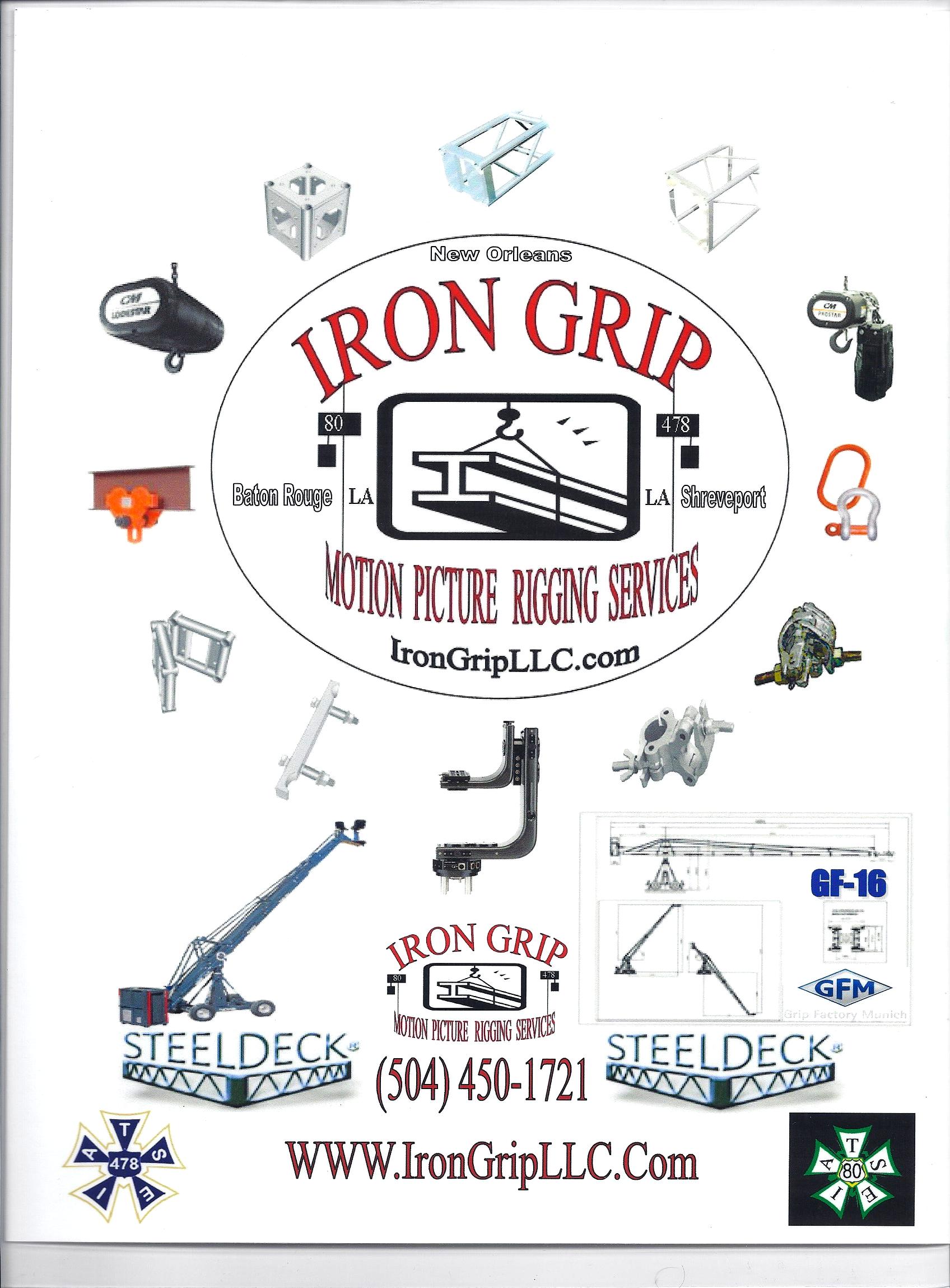 IRON GRIP, LLC Motion Picture Rigging Services New Orleans, LA