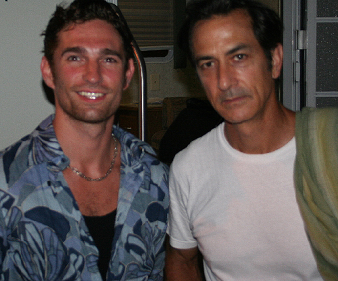 Benjamin Kanes with David Strathairn, on the set of My Blueberry Nights (2006).