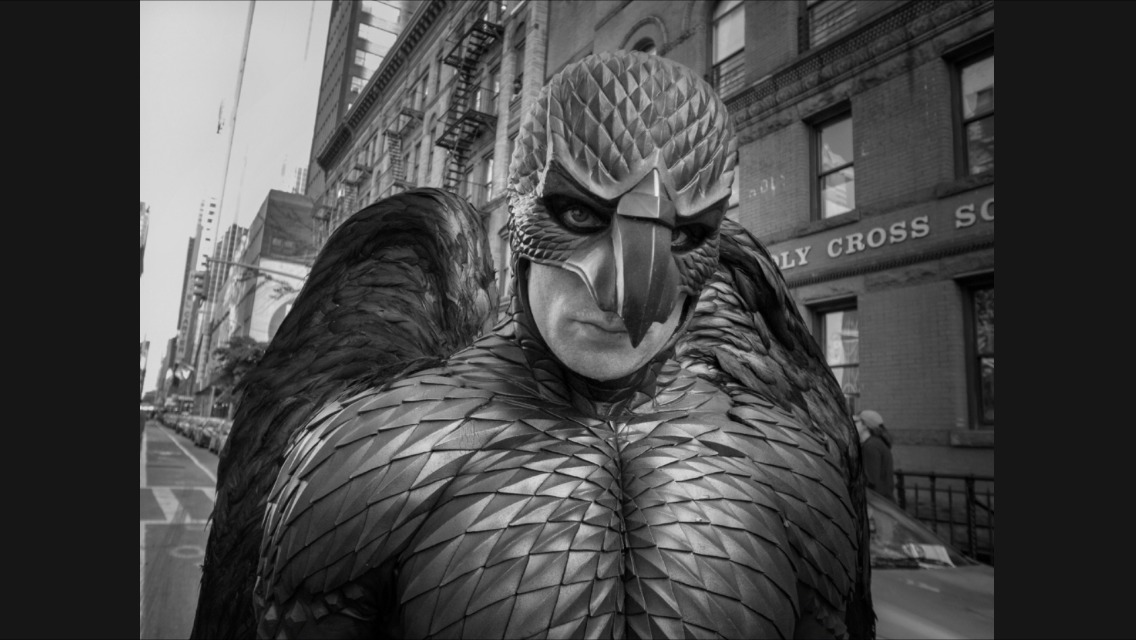 Benjamin Kanes in full superhero glory, on the set of Birdman (2014)