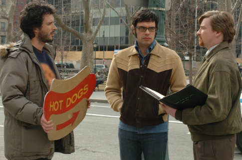 Still of Rhys Darby, Bret McKenzie and Jemaine Clement in Flight of the Conchords (2007)
