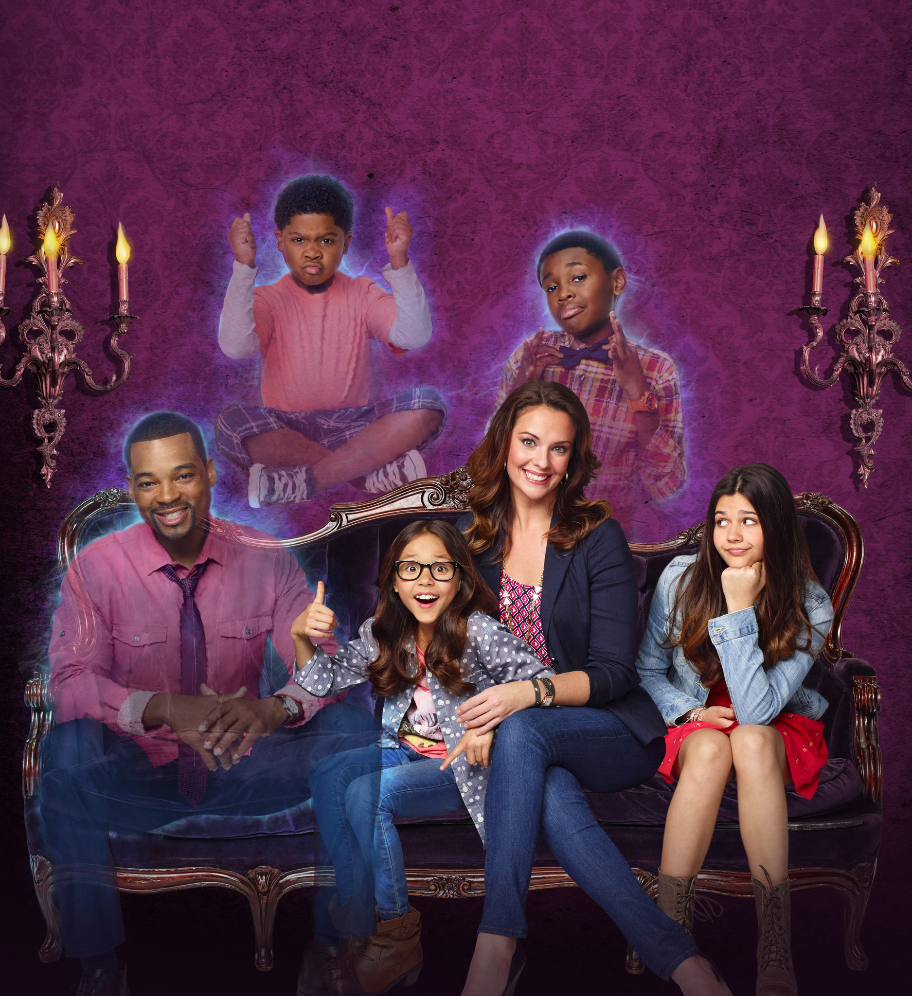 Still of Ginifer King, Chico Benymon, Amber Montana, Curtis Harris, Breanna Yde and Benjamin Flores Jr. in Haunted Hathaways (2013)