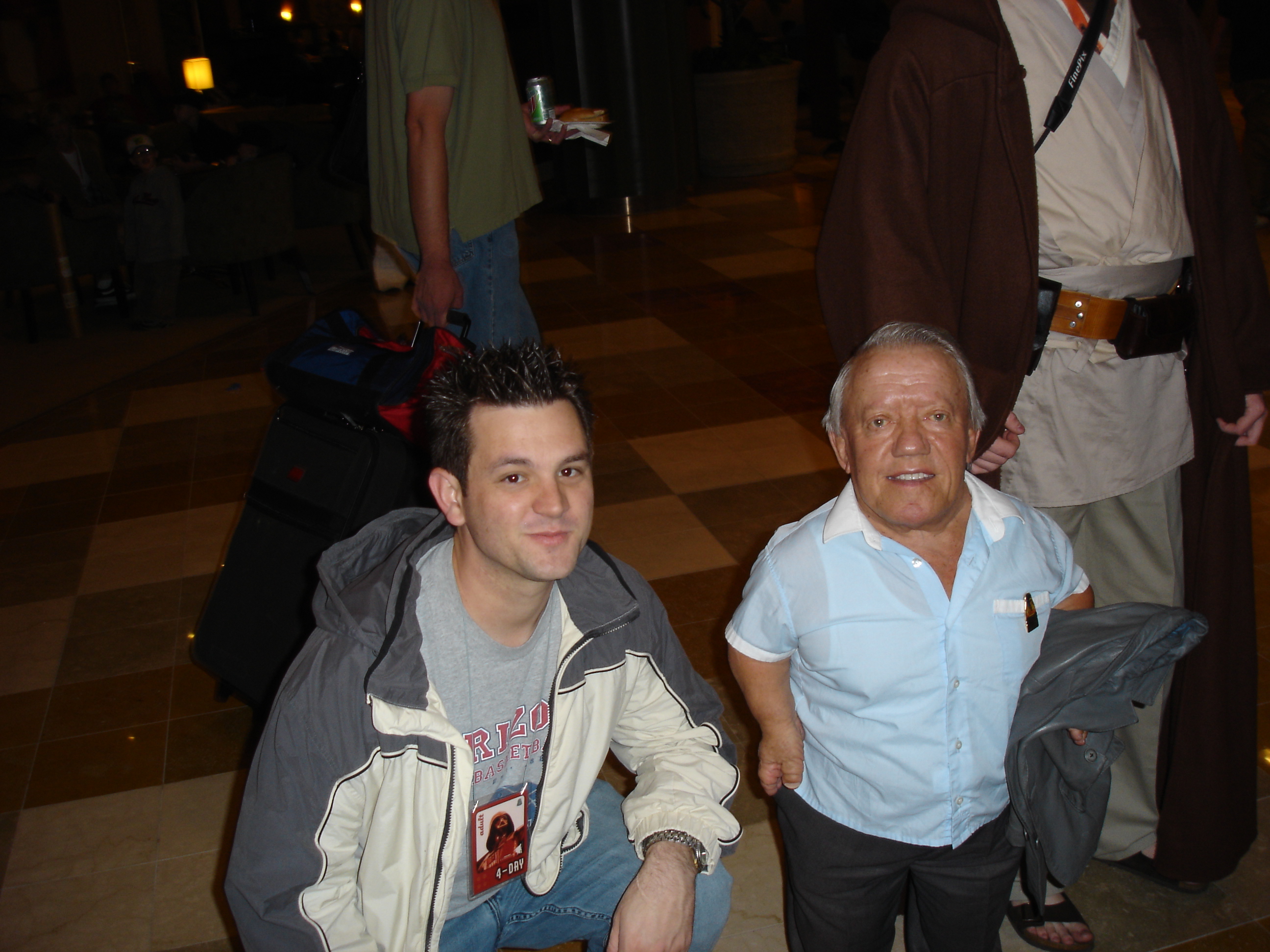 Kenny Baker and Sean Robert Olson at Star Wars Celebration III in Indianapolis, Indiana.