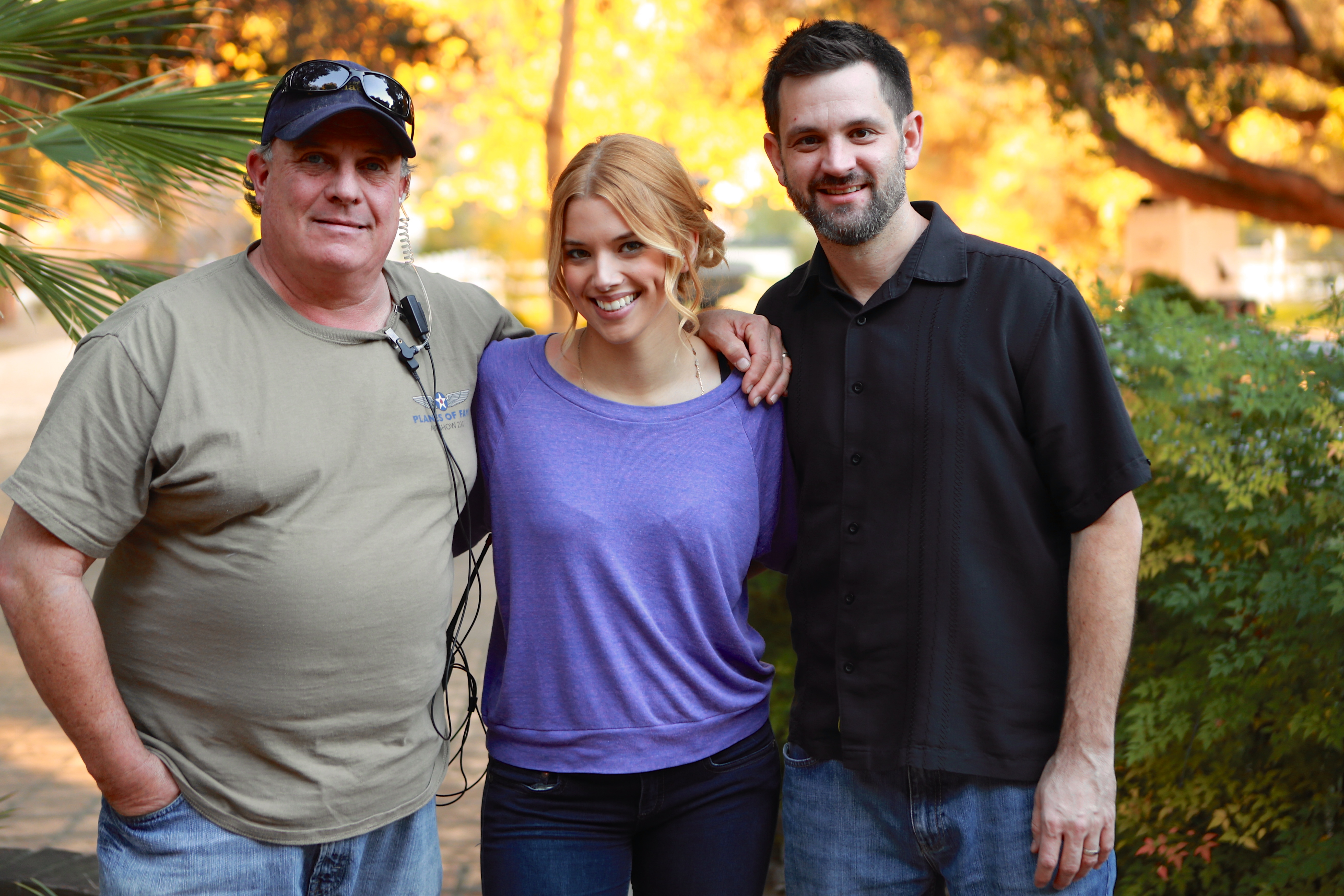Marc Ferrero, Carlie Casey and Sean Robert Olson on the set of 