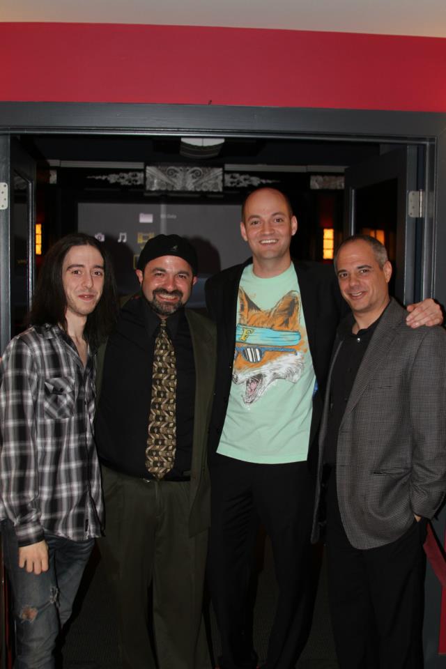 With Director Kris Roselli and Manager Mark Elson and musician Tim Bello after premier of our documentary. The Projectionist: a passion for film.
