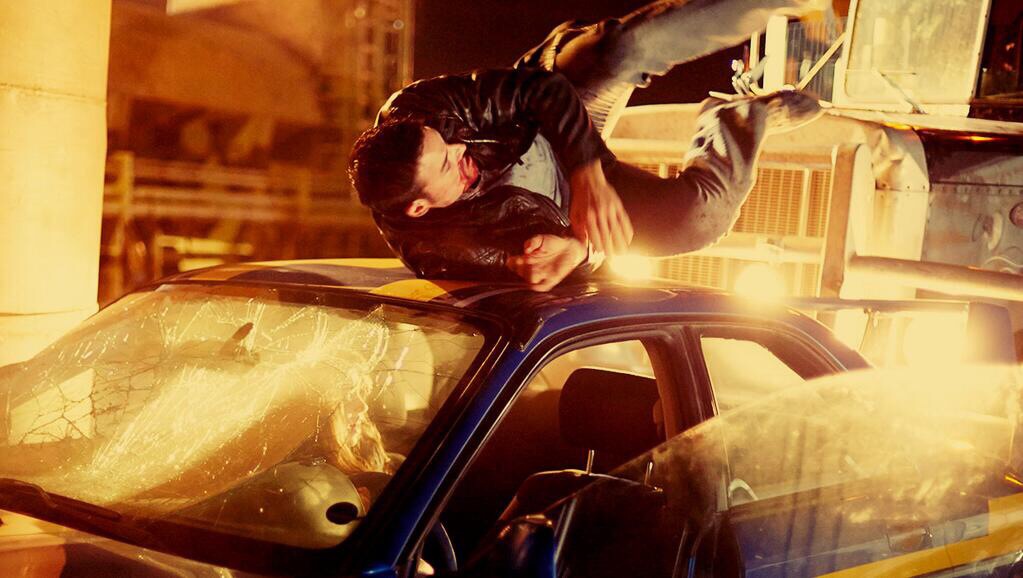 Jesse Hutch rolling over a car in Joy Ride 3.