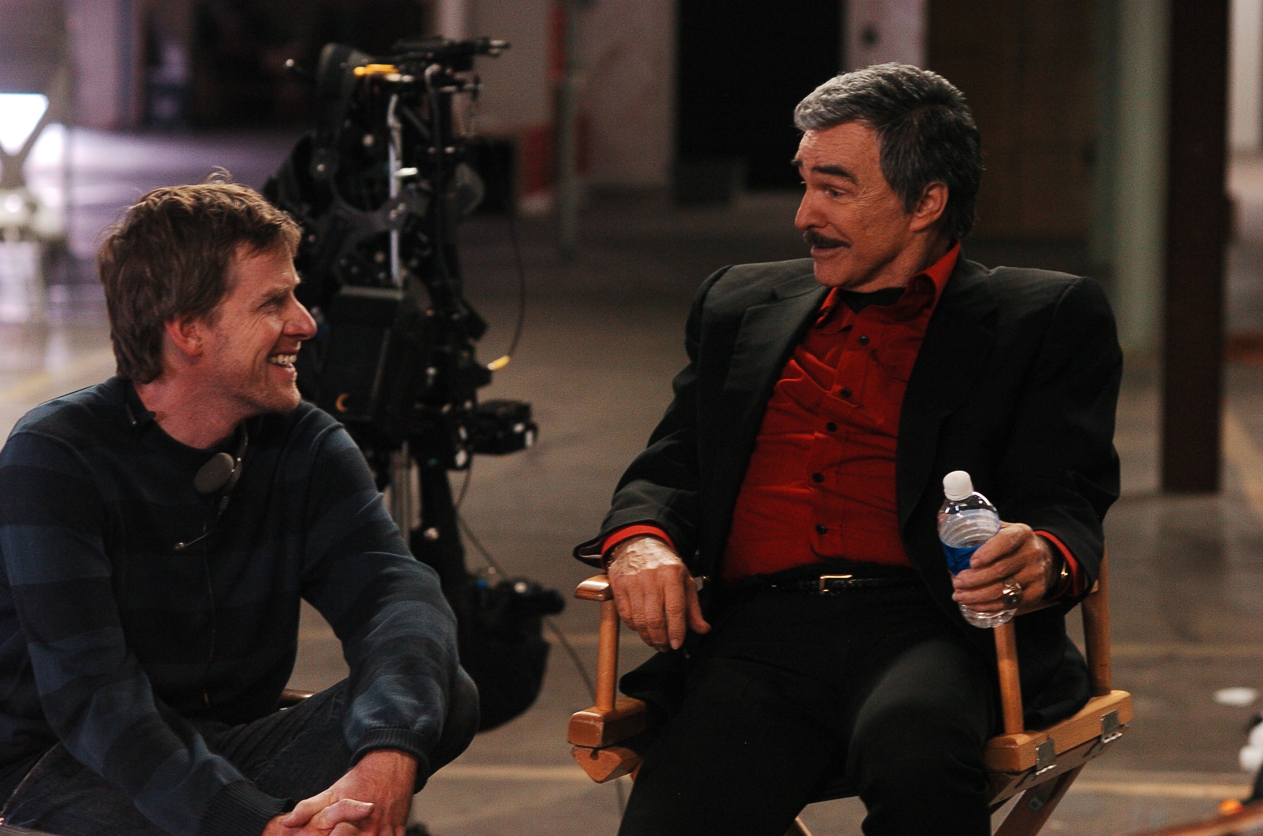 Declan Joyce and Burt Reynolds on the set of 'Not Another Not Another Movie'.