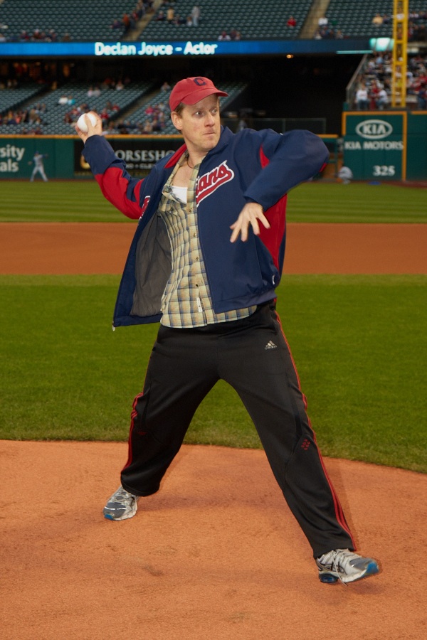 Declan Joyce throwing the first pitch for the Cleveland Indians on Sept. 29th, 2012