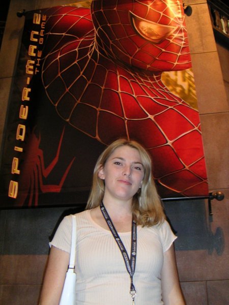 Suzy Magnin at Spider-Man 2 - The Game - booth at E3 2004.