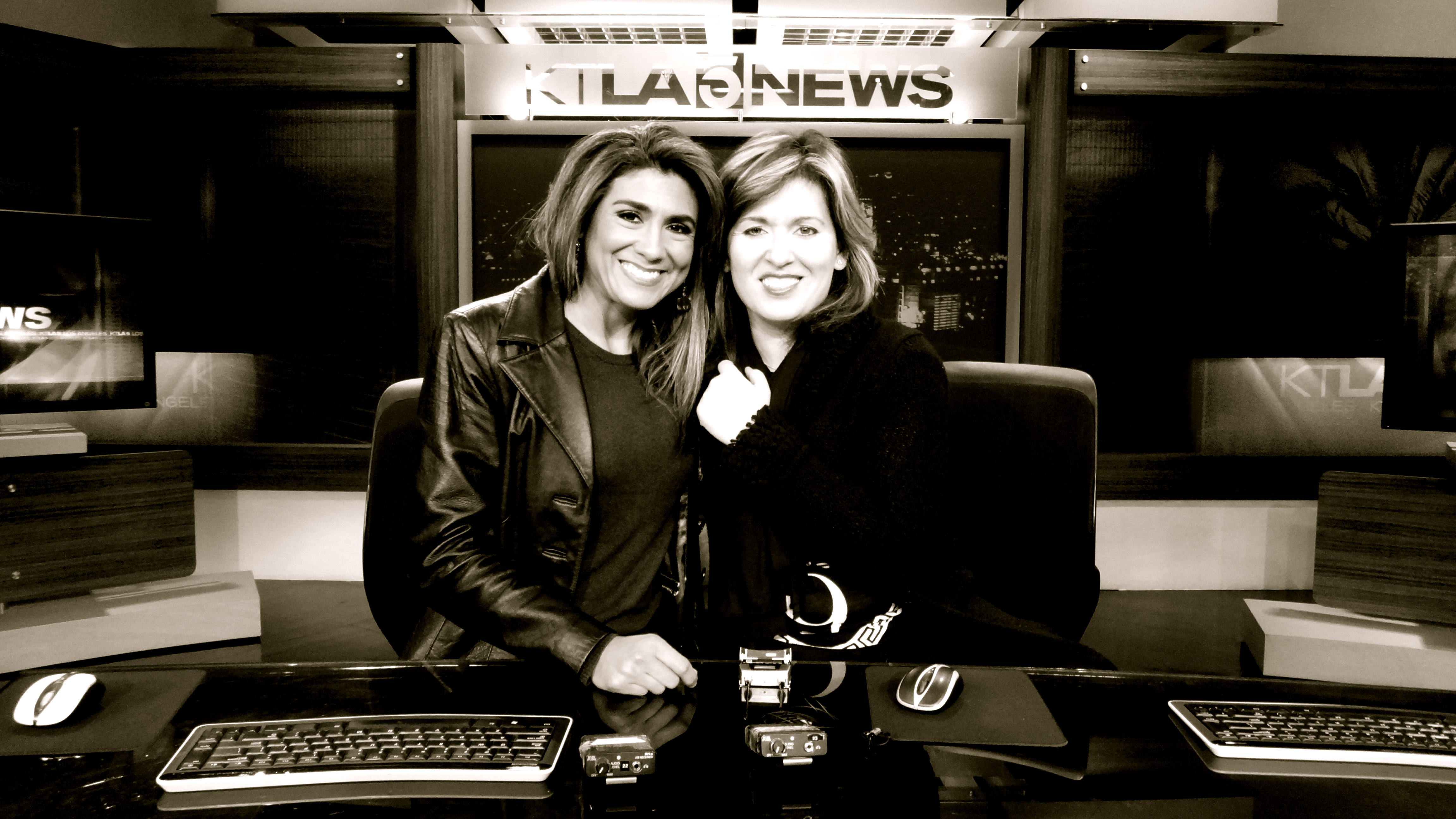 Farnaz with Vera Jimenez at KTLA 5 news, 2012.
