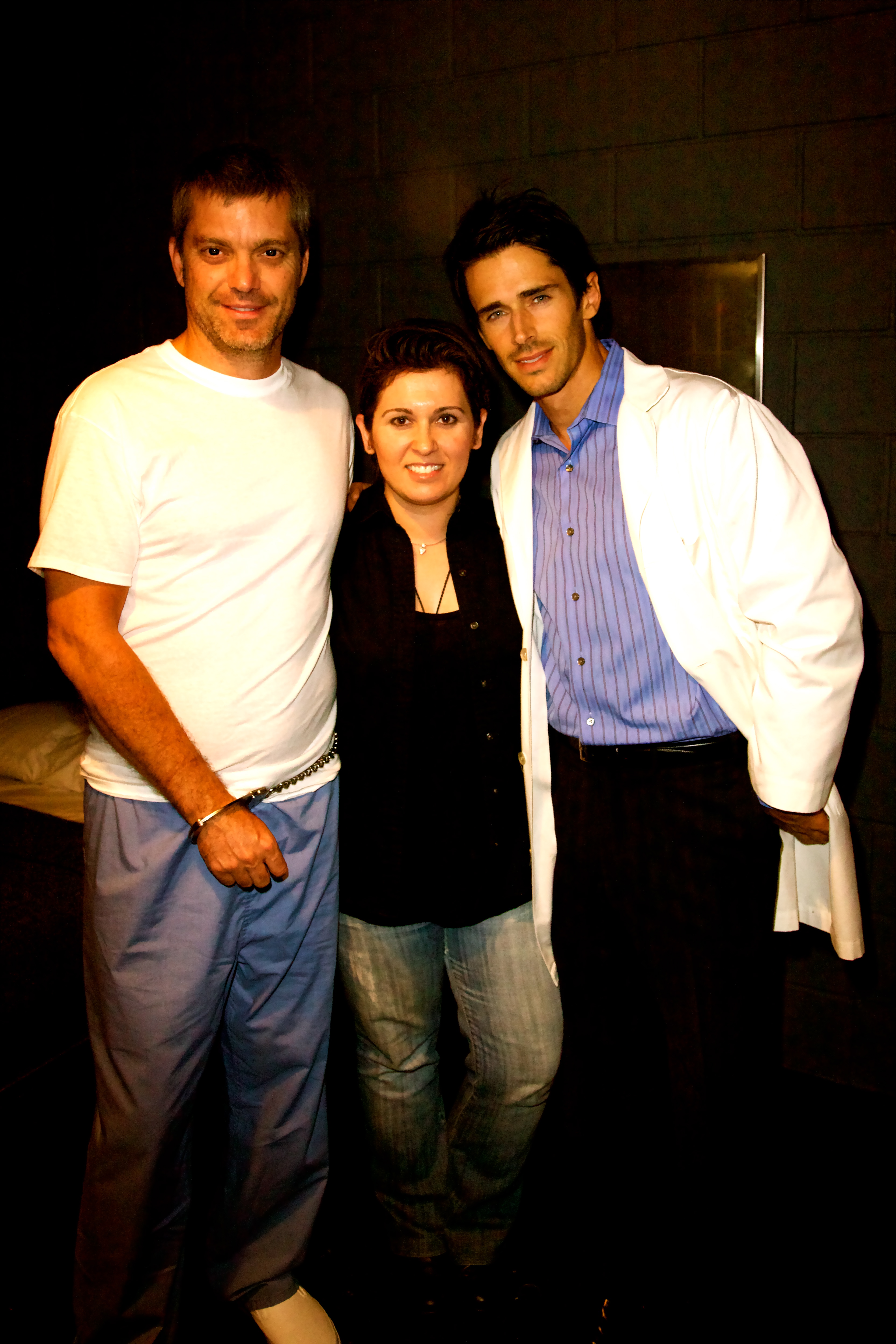 Farnaz, Brandon Beemer, and Gil Darnell on the set of BLOOD MOON, 2011.