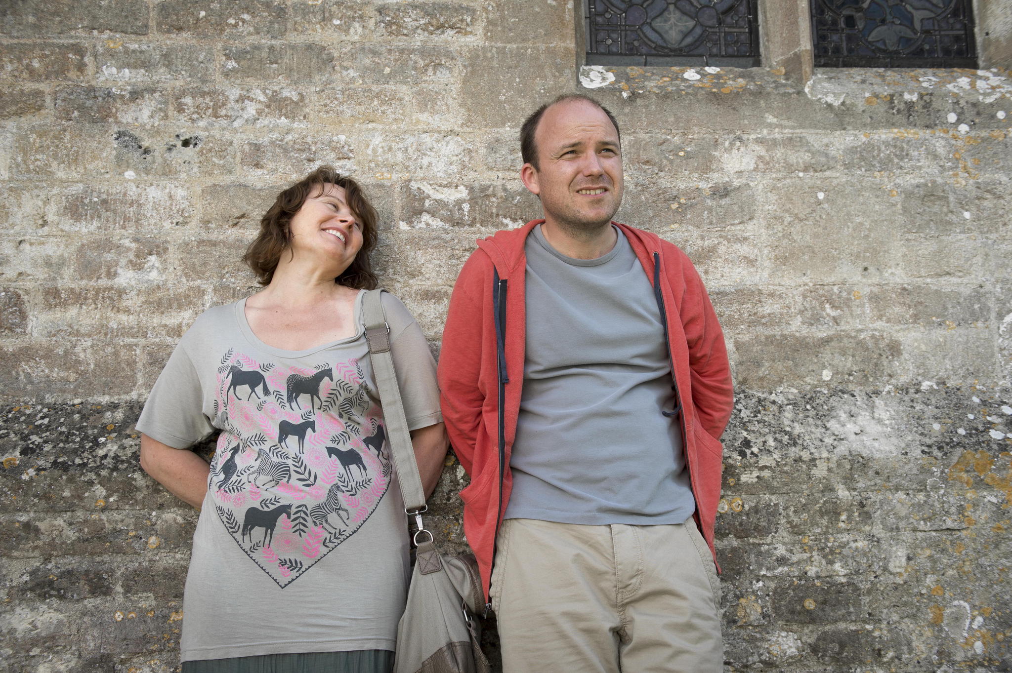 Still of Monica Dolan and Rory Kinnear in The Casual Vacancy (2015)