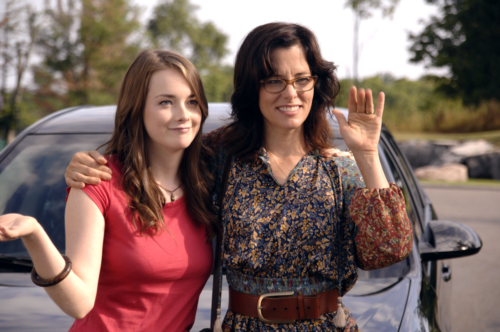 Still of Parker Posey and Allie MacDonald in And Now a Word from Our Sponsor (2013)