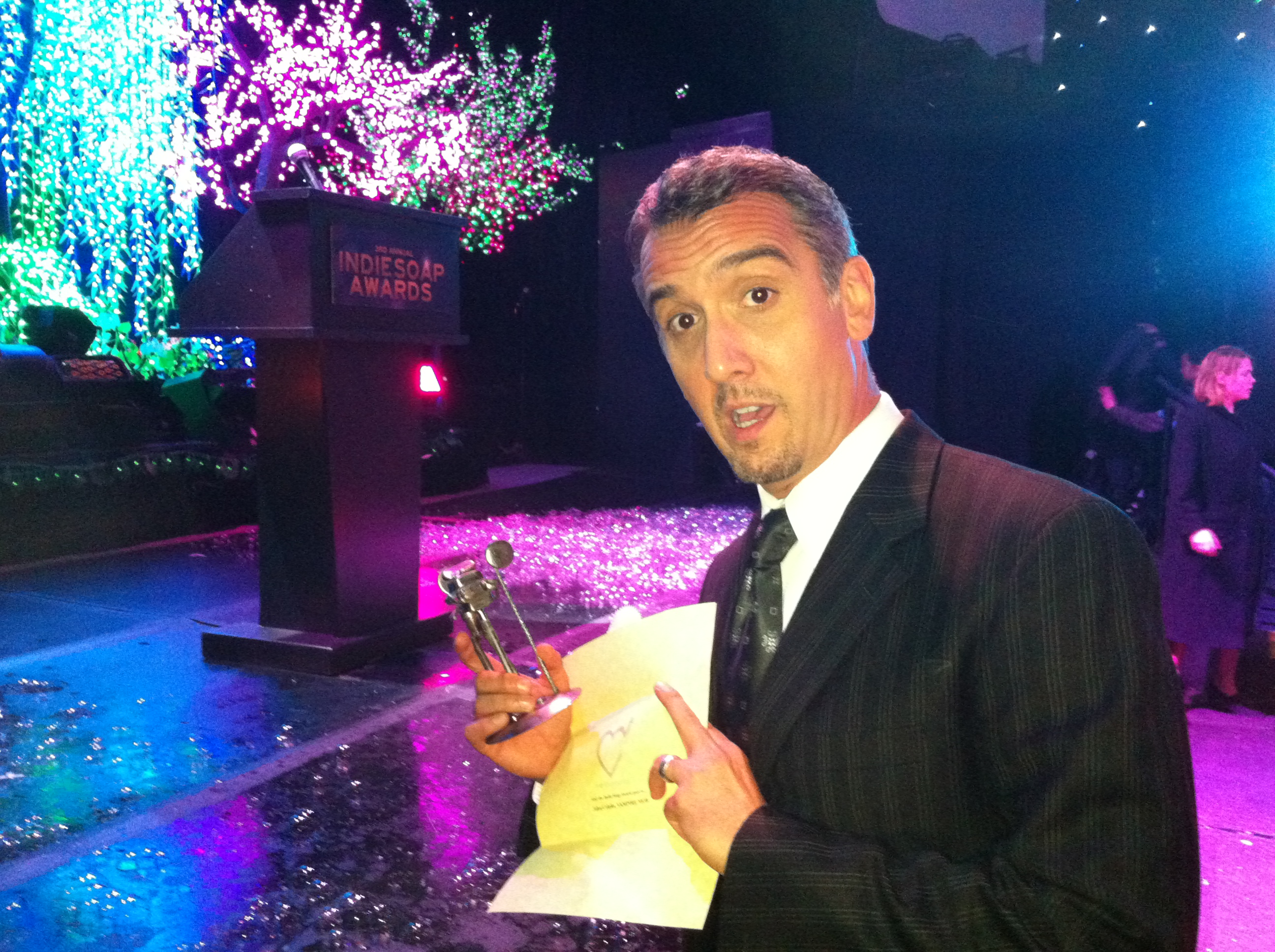 Stunned Johnny C WINS Best Actor (Comedy) Indie Soap Awards