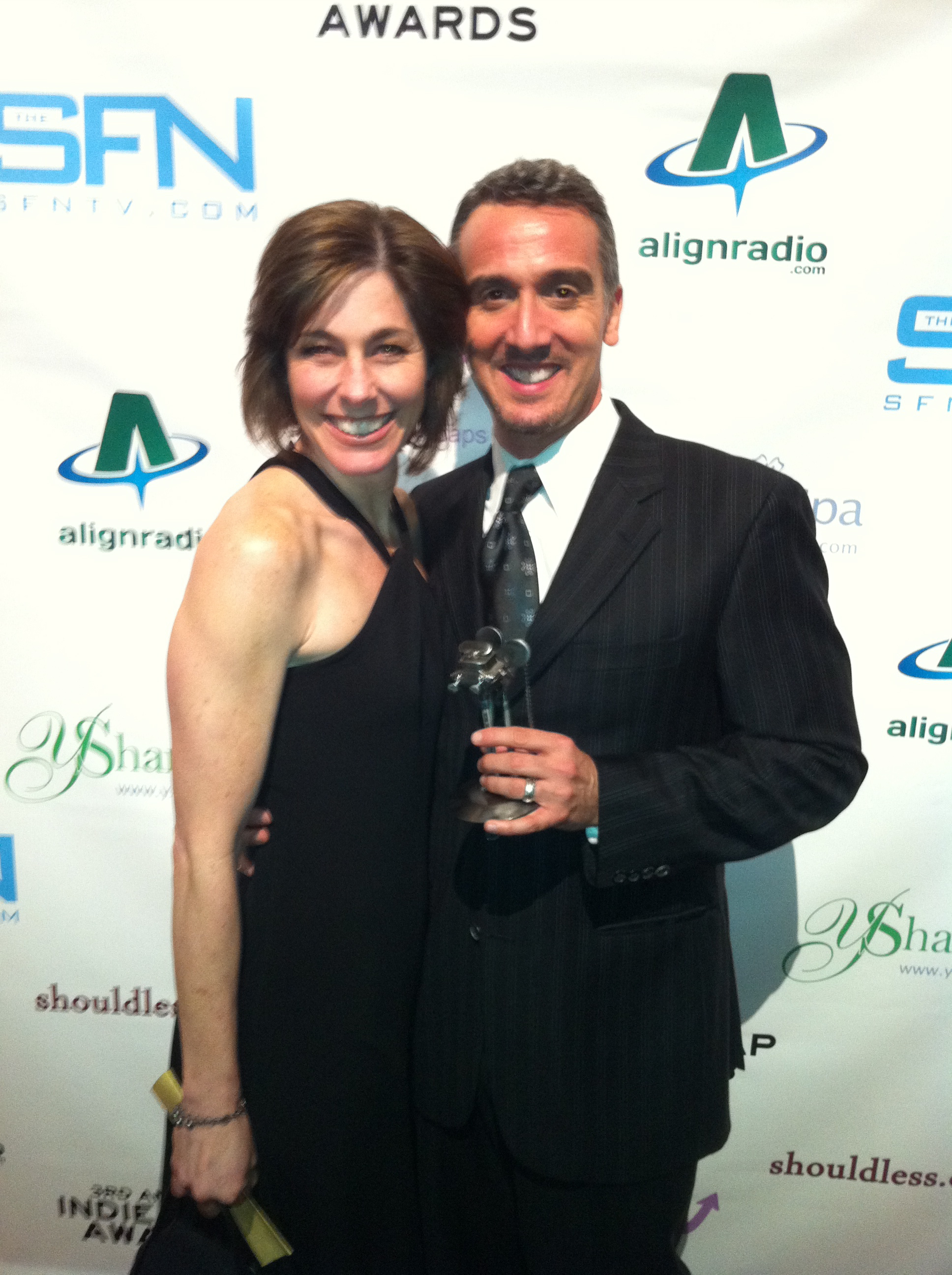 Indie Soap Awards post win with wife, Reamy Hall