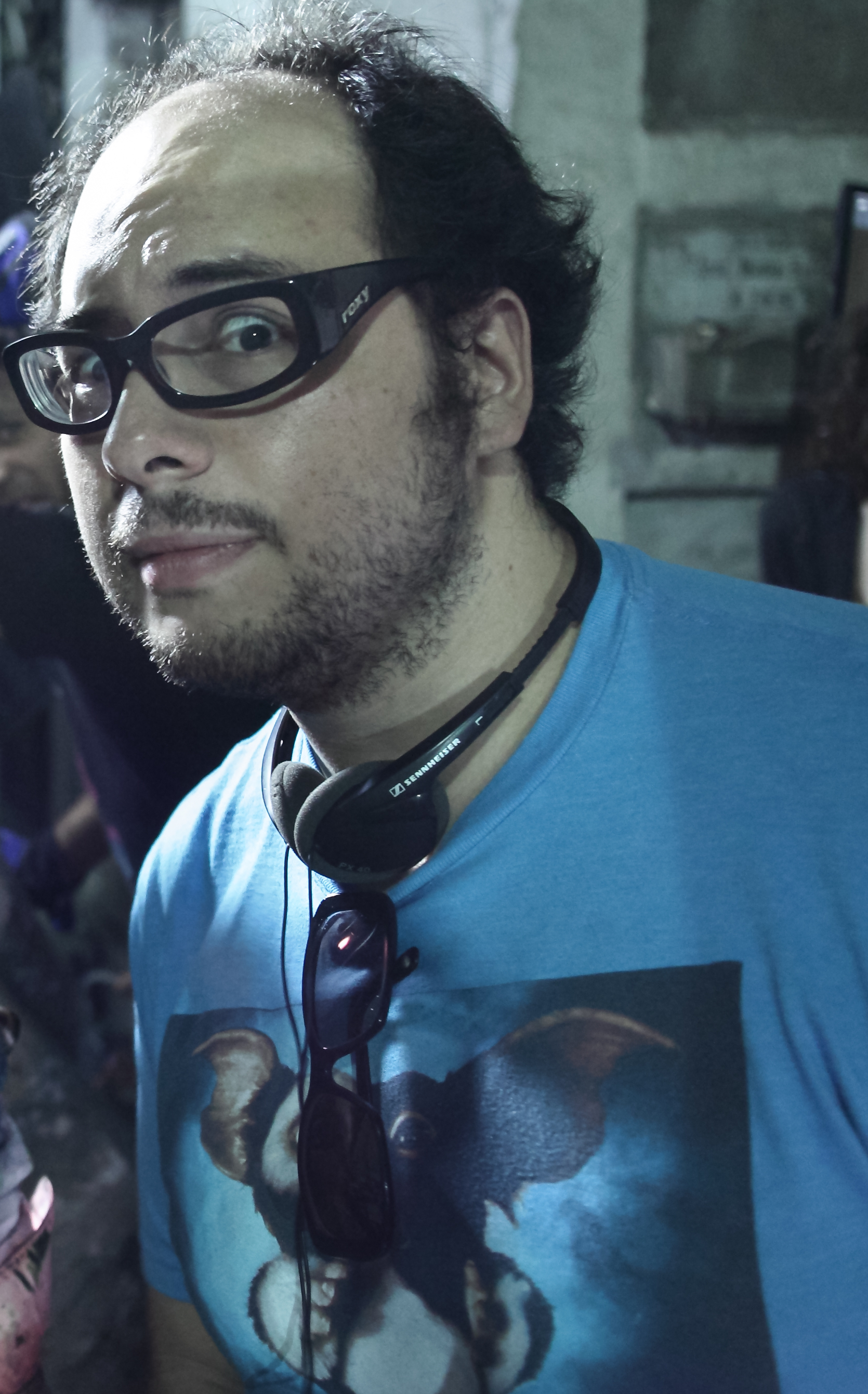 Director Nicolas Lopez on the set of Aftershock