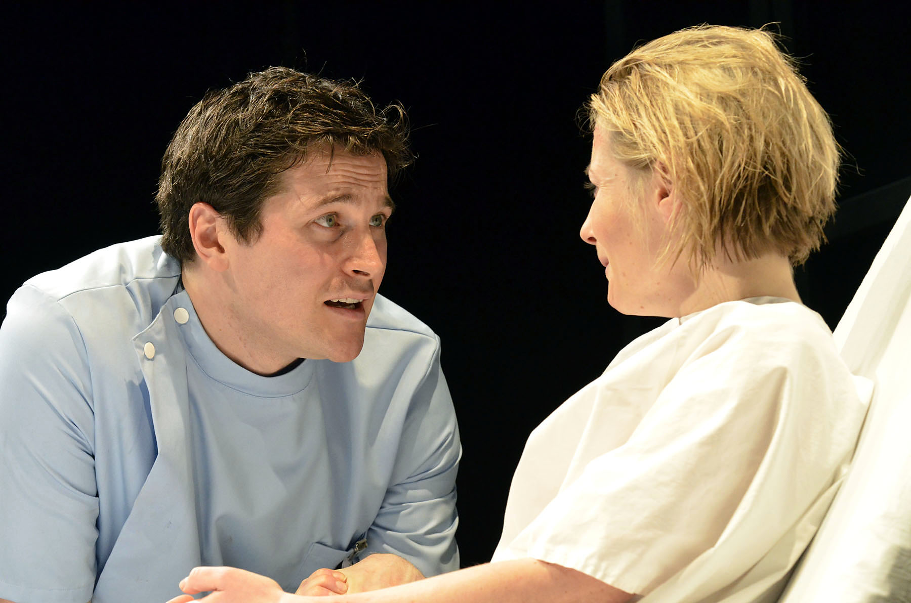 Kieran Bew (Brian) and Lisa Dillon (Lucy) in The Knot Of The Heart at the Almeida Theatre, London.