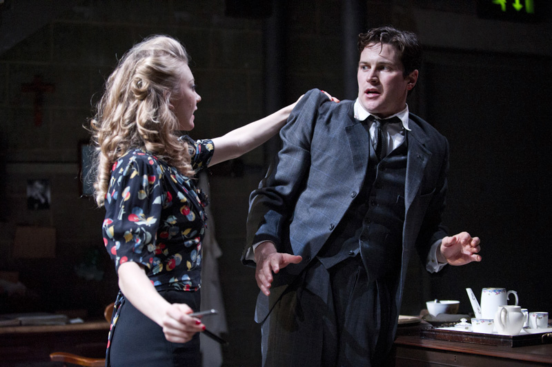 Kieran Bew as John and Natalie Dormer as Christine in Partrick Marber's 'After Miss Julie' at the Young Vic Theatre