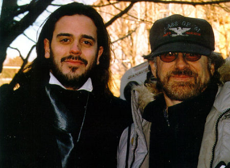 Nino Del Padre with Steven Spielberg on the set of Amistad