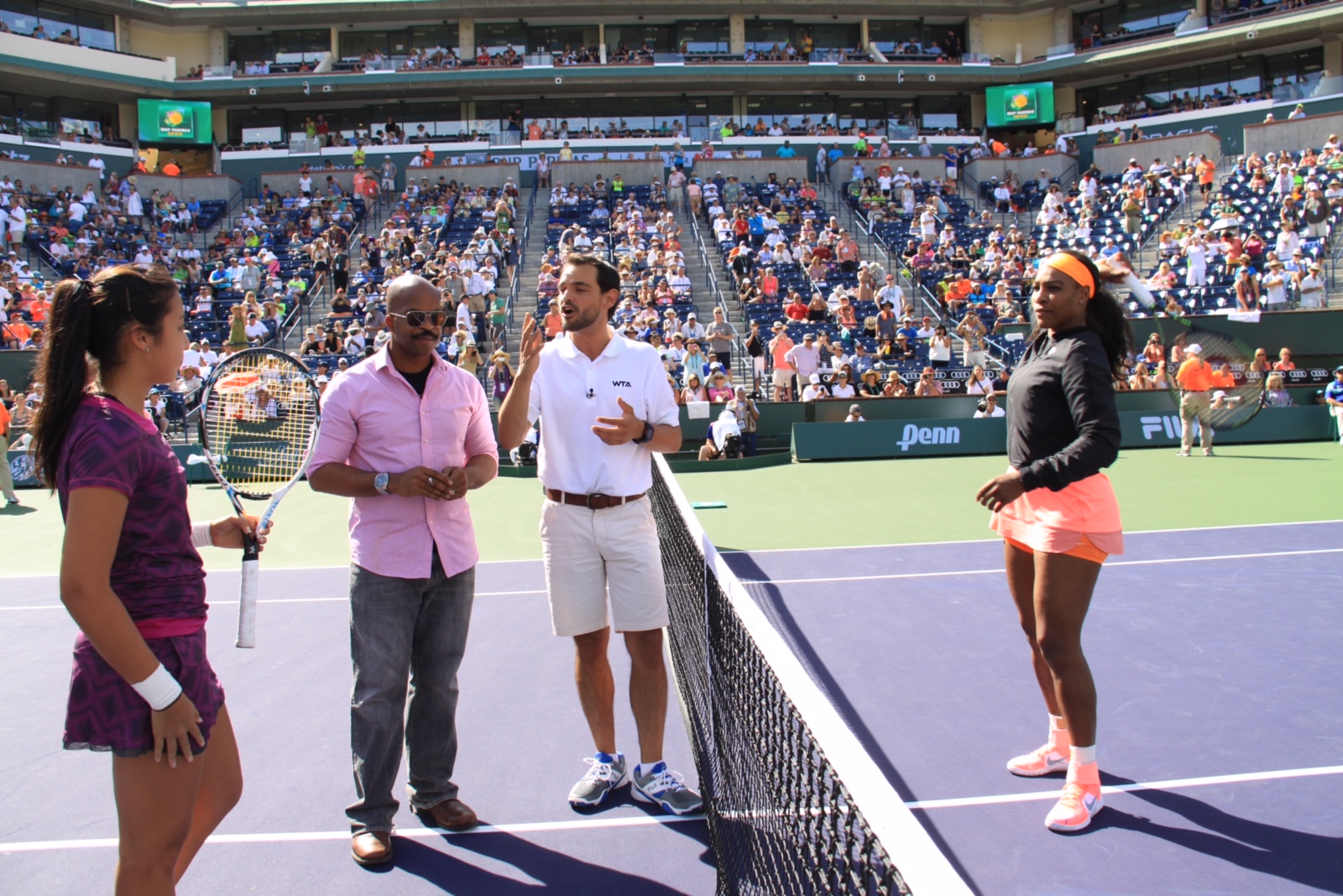 Andre Gordon on the court for the Serena Williams match.