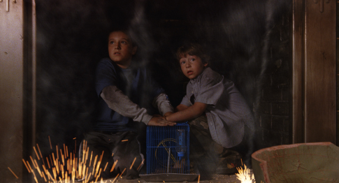 Still of Josh Hutcherson and Jonah Bobo in Zathura: A Space Adventure (2005)