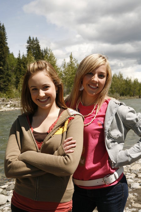 Brittney Wilson and Mackenzie Porter on the banks of the Elbow River. Bragg Creek, Alberta. June 2006.
