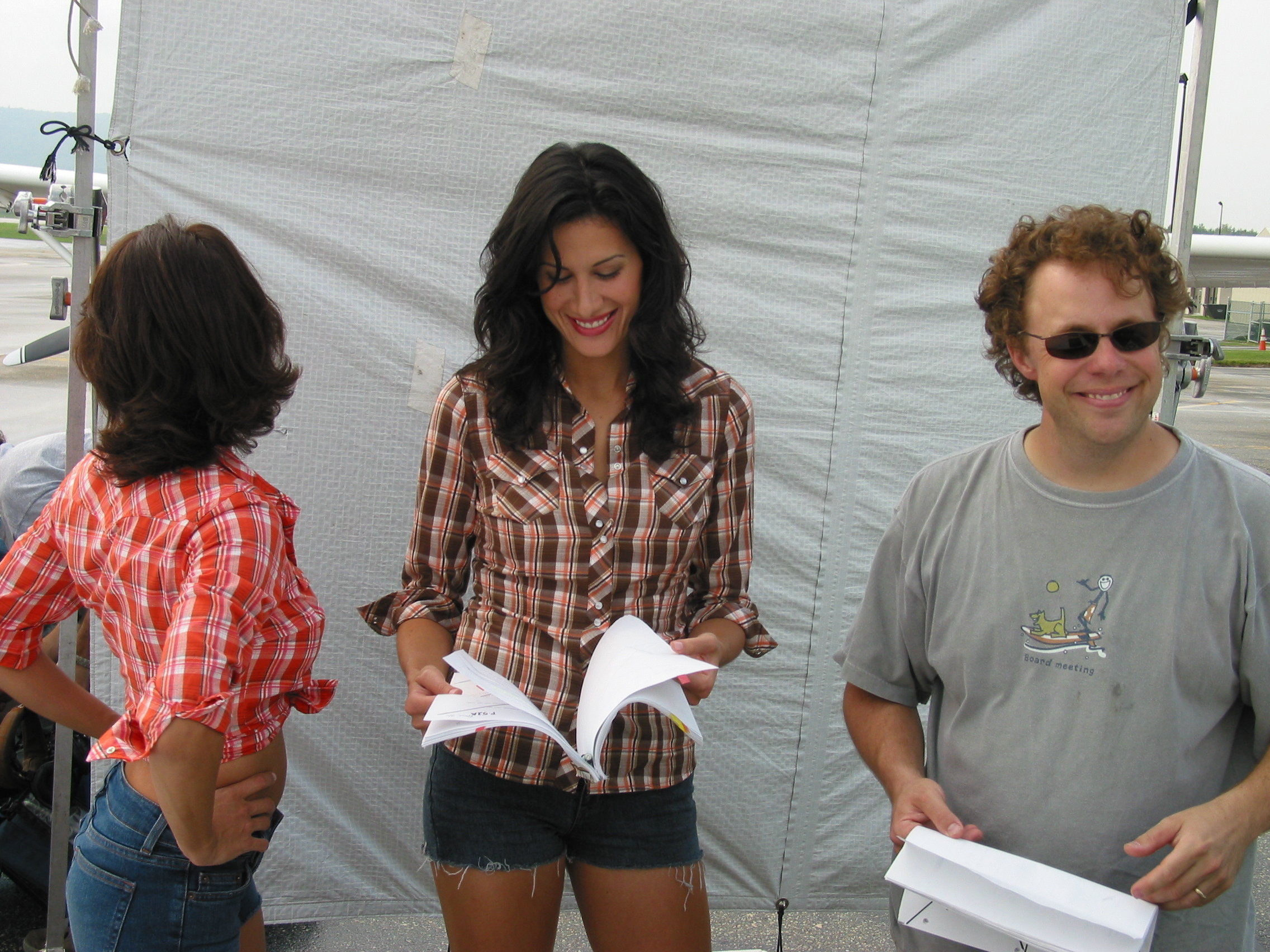 On the set,Lenise Soren with Director David Giancola
