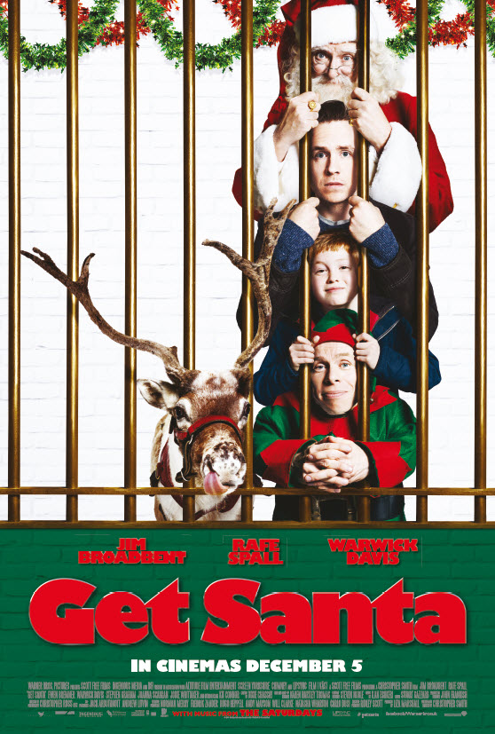 Warwick Davis, Rafe Spall and Kit Connor in Get Santa (2014)
