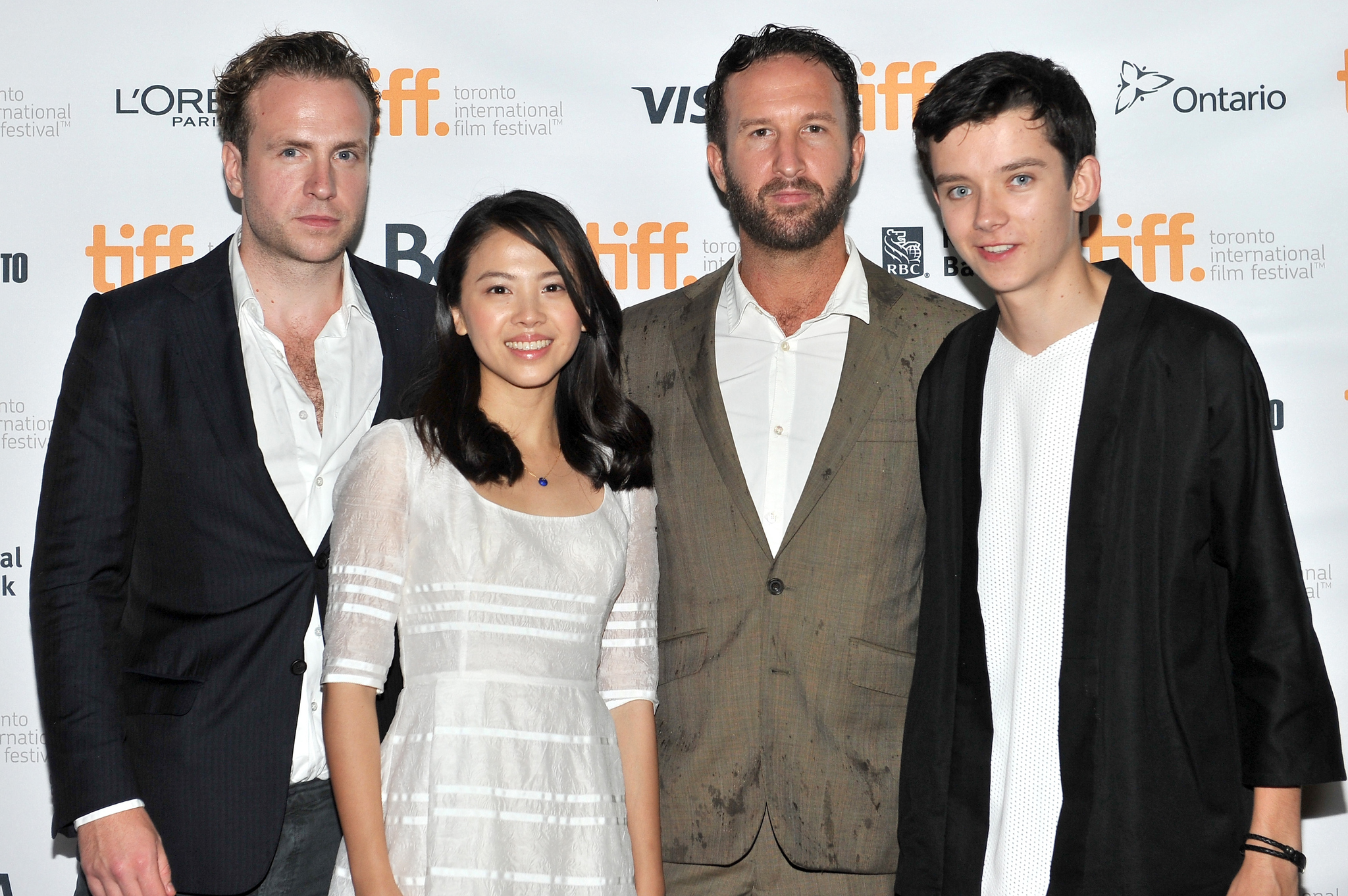 Rafe Spall, Morgan Matthews, Asa Butterfield and Jo Yang at event of X+Y (2014)