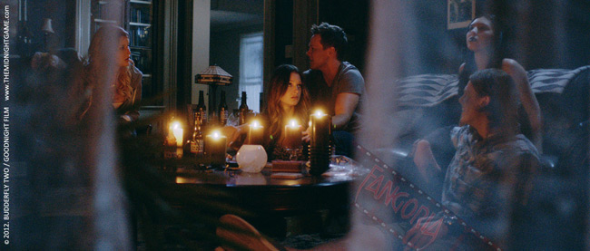 Still of Renee Olstead, Valentina de Angelis, Guy Wilson, Shelby Young, and Spencer Daniels in The Midnight Game