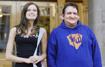 Sara Paxton as Marni and Christopher Robin Miller as the Troll(A.K.A. !@#$!@ III) in RETURN TO HALLOWEENTOWN on Disney Channel.