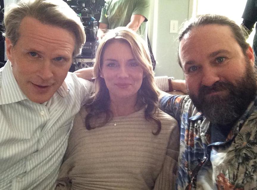with Cary Elwes and Susan Misner on the set of Rob Reiner's BEING CHARLIE.