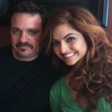 Brooke Lyons and Christopher Robin Miller on the set of the pilot for DEAD DOGS TALKING.