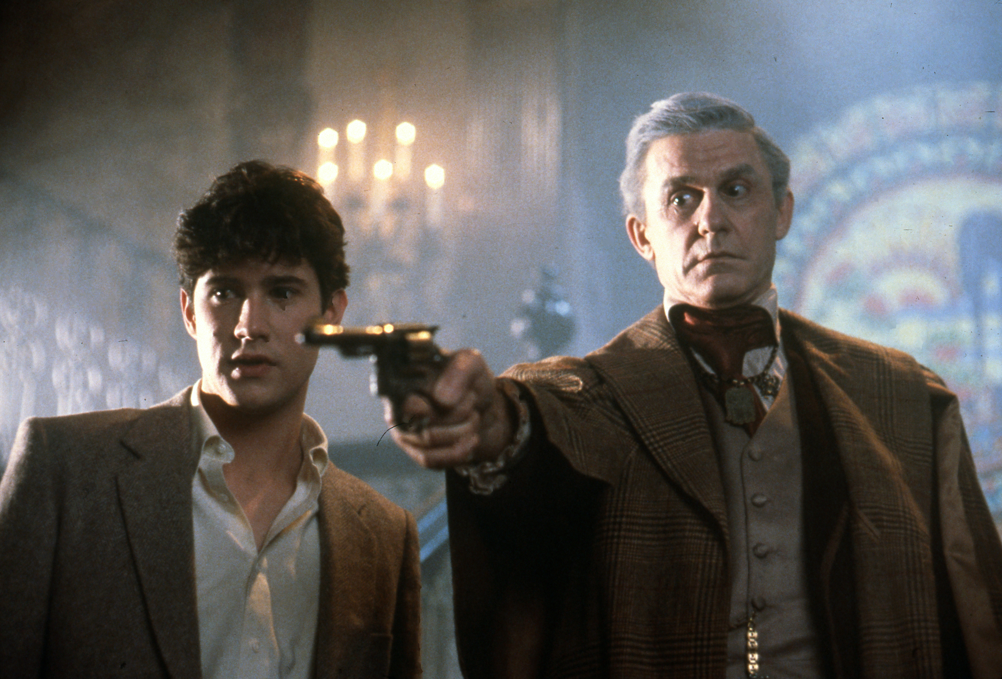 Still of Roddy McDowall and William Ragsdale in Fright Night (1985)