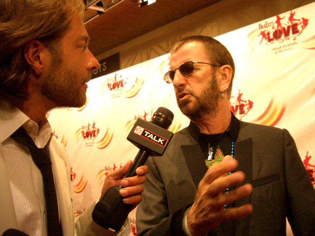 RINGO STARR and DAVID GIAMMARCO, Red Carpet Host, for the CIRQUE DU SOLEIL World Premiere of THE BEATLES 