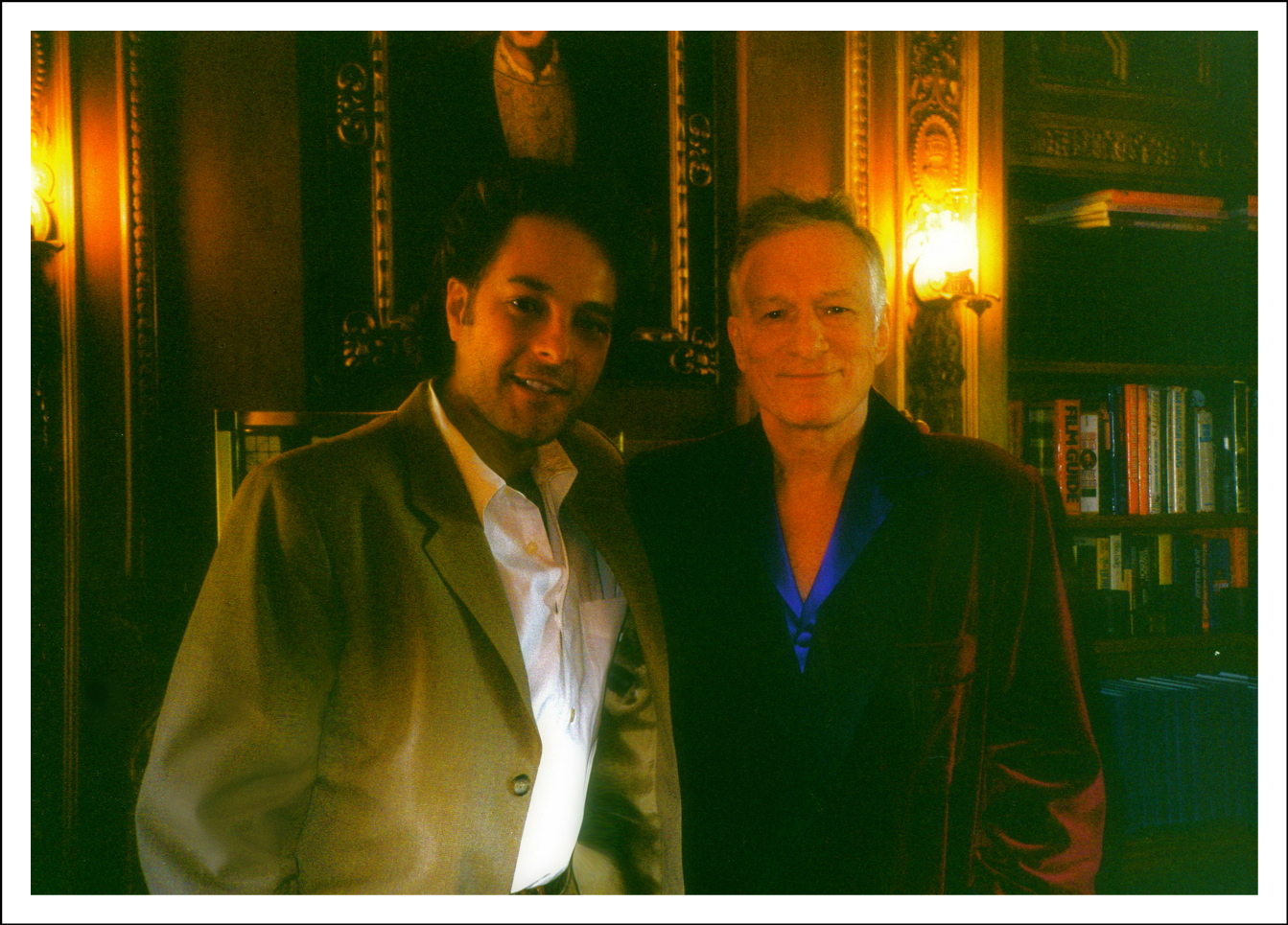 David Giammarco and Hugh Hefner, Playboy Mansion Movie Night, Holmby Hills, California.