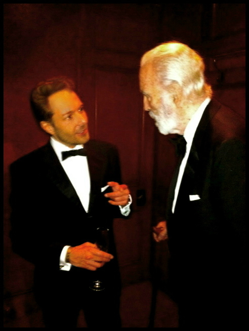 Sir Christopher Lee and David Giammarco attend the Royal World Premiere of the 50th Anniversary James Bond film SKYFALL at Royal Albert Hall, London.