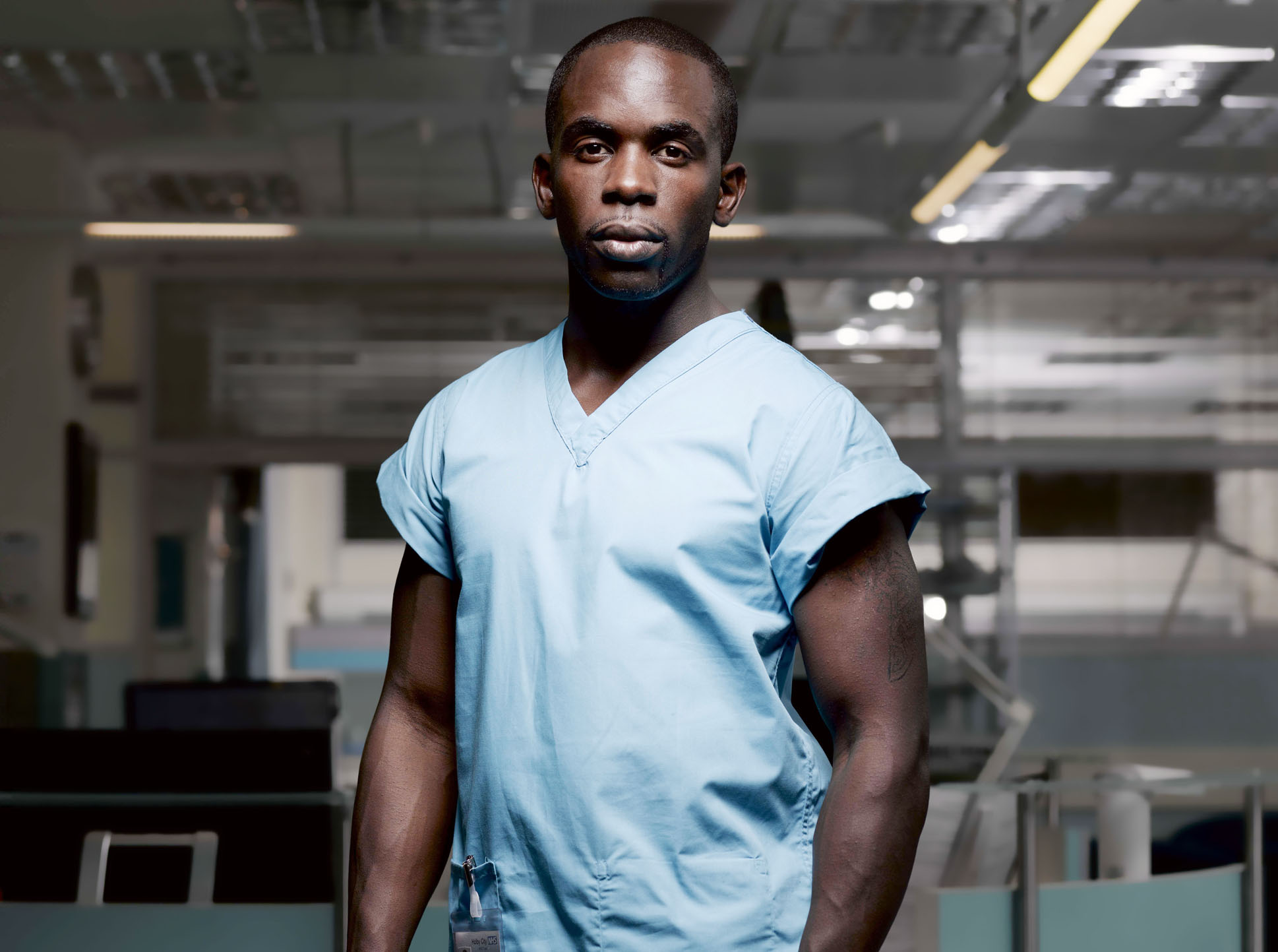 Jimmy Akingbola as Antione Malick in Holby City.