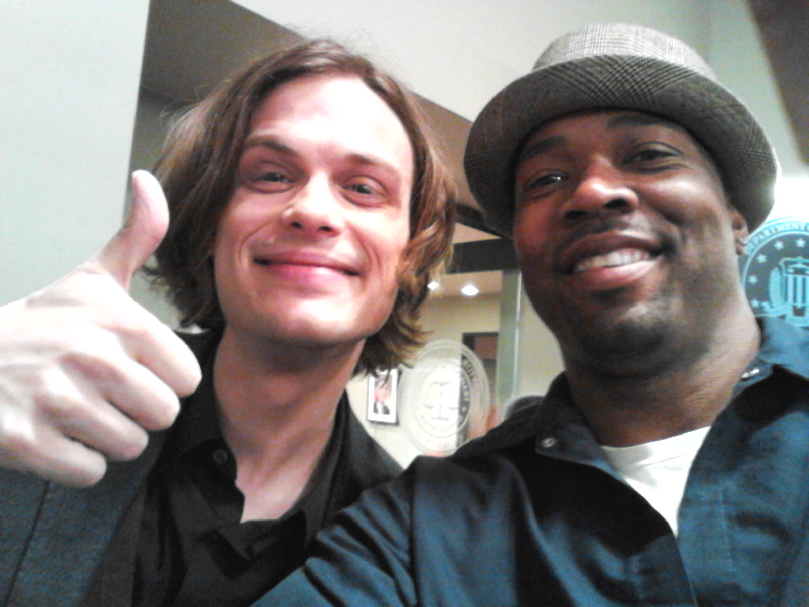 Keith Tisdell With Matthew Gray Gubler on the set of TV Series 