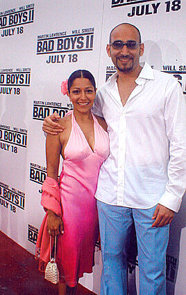 Bad Boys II Premiere, L.A. 7/09/03. Jason Manuel Olazábal (Detective Vargas) with fiancée Sunita Param.